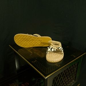 Zebra print woven Sandals